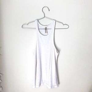Free People White Long Beach Tank